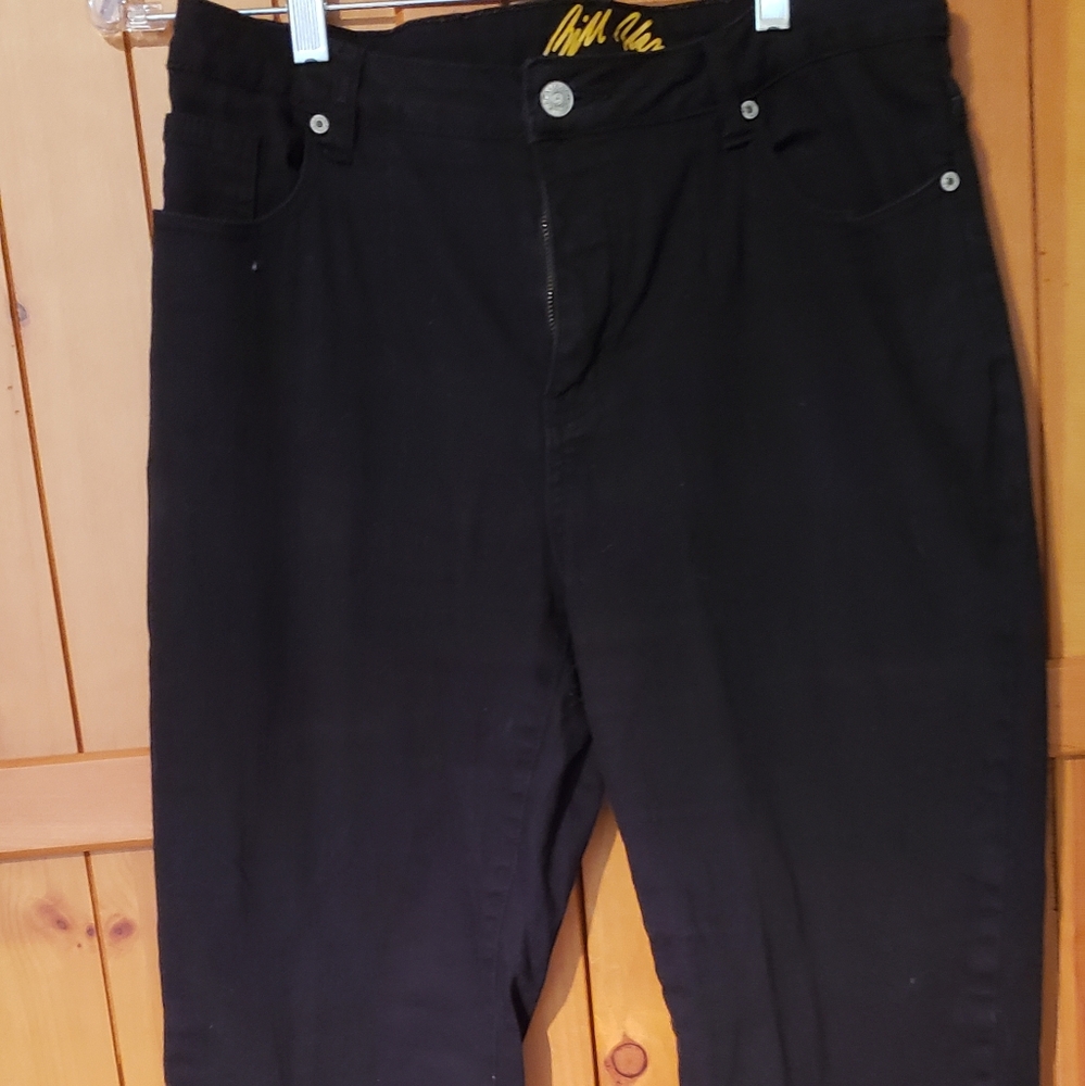 Bill Blass black denim stretch bootcut